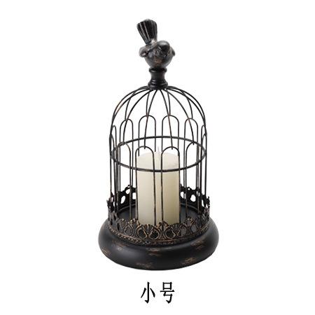 

Simple Retro Metal Candle Holder Wrought Iron Bird Cage Ornaments Soft Decorations Romantic Candle Light Dinner Props