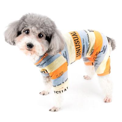 ZUNEA Dog Clothes Spring Summer Romper Small Dog Jumpsuit Pajamas Soft Cotton Stylish Cute Loungewear Sleepwear Striped Pet Dog Wear Clothing Cute