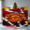1PC Manchester United F Custom Name Patterned Flannel Blanket Suitable For All Seasons for Home Decor Warmth and Comfort Gifts Holiday Present