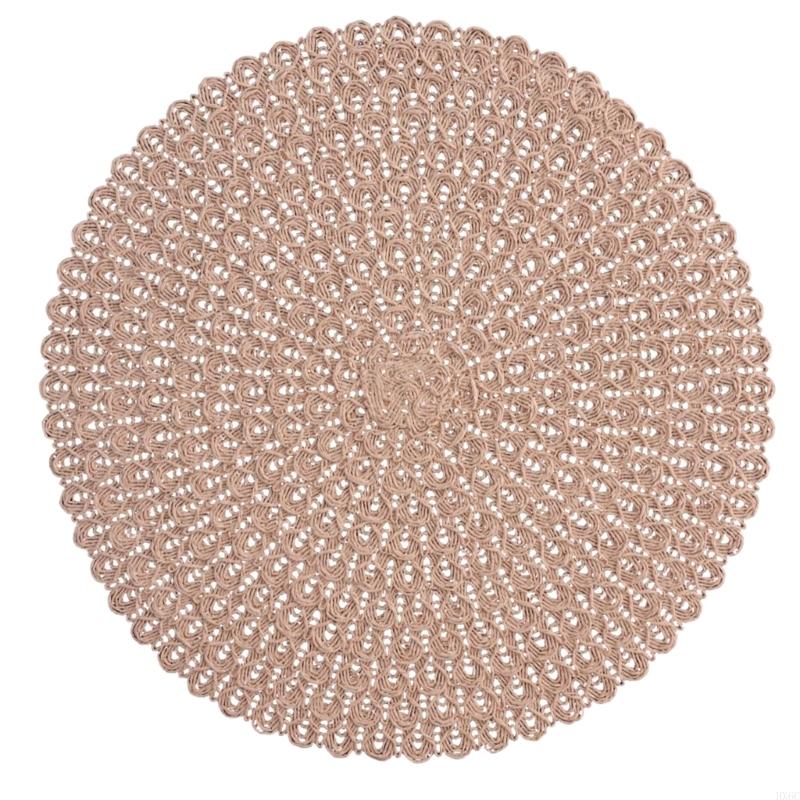 Decorative Round Placemat Paper Materials Heat Resistant for Table Protective 38cm Diameter HX6C
