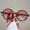 Fashion Vintage Round Sunglasses Women For Men Trendy Sun Glasses Punk Luxury Brand Designer Shades Big Frame Eyeglasses UV400