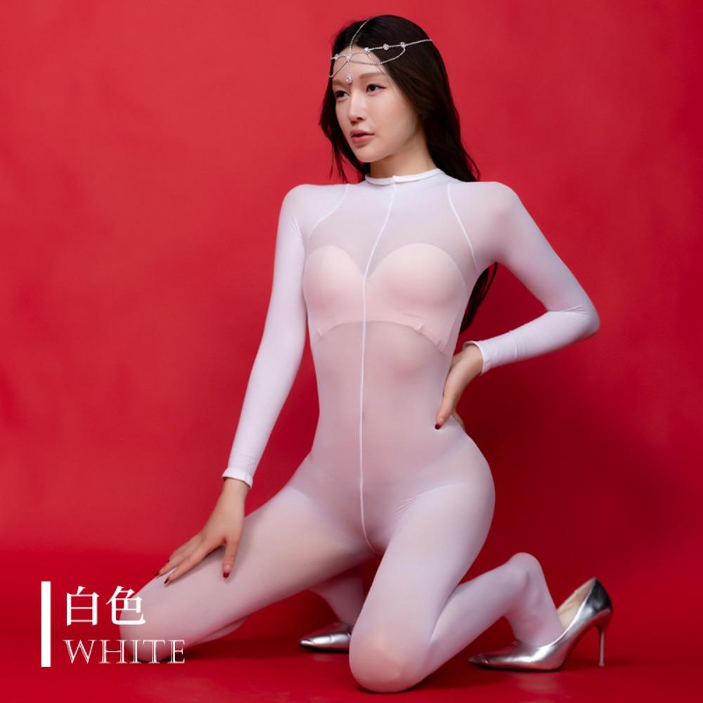 Spring and Autumn Thin 10D Mask Stockings Full Body Sexy Open Perspective Velvet Onesie Tights Women's Sex Uniform