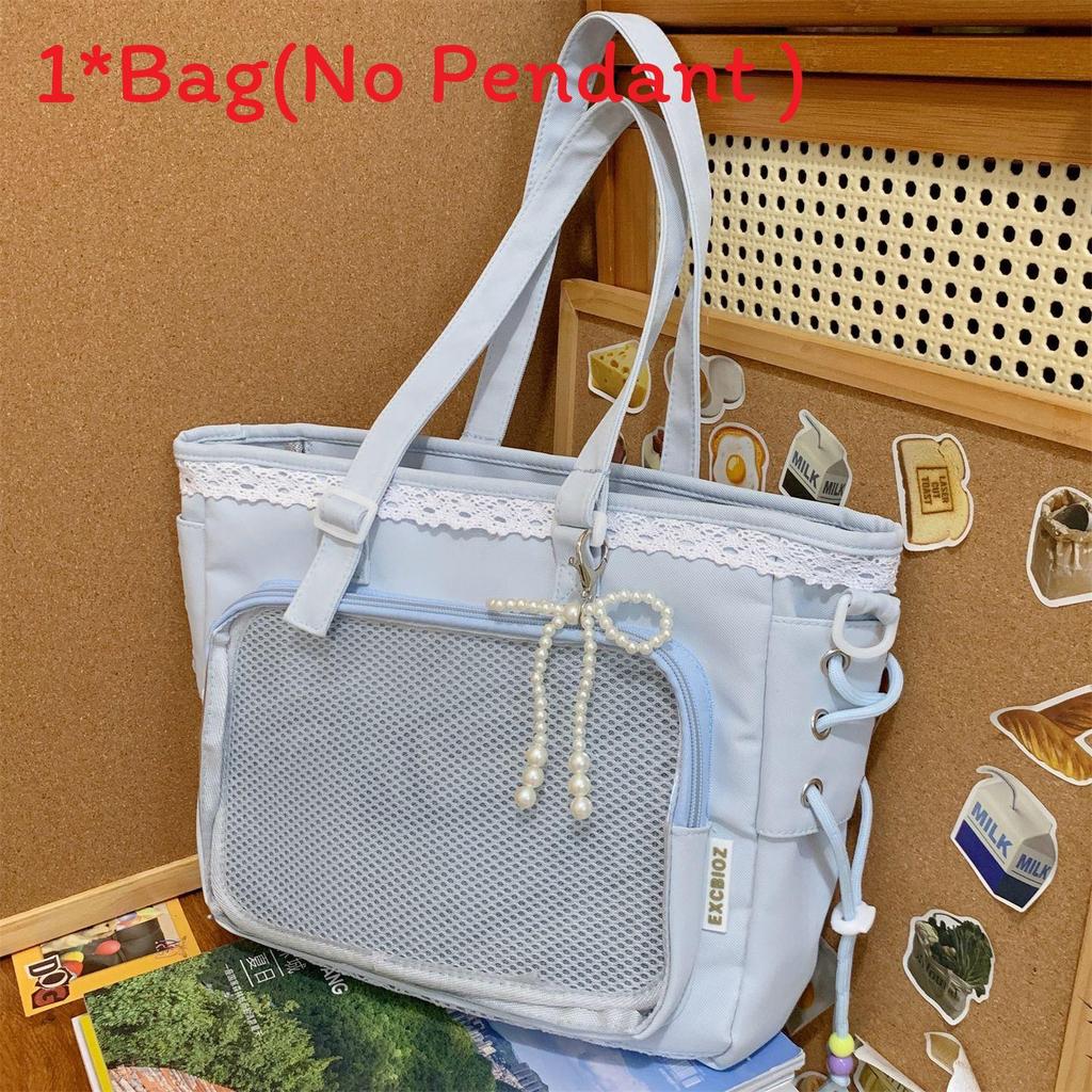 Sweet Transparent Tote Bag With Polyester Material For Daily Use