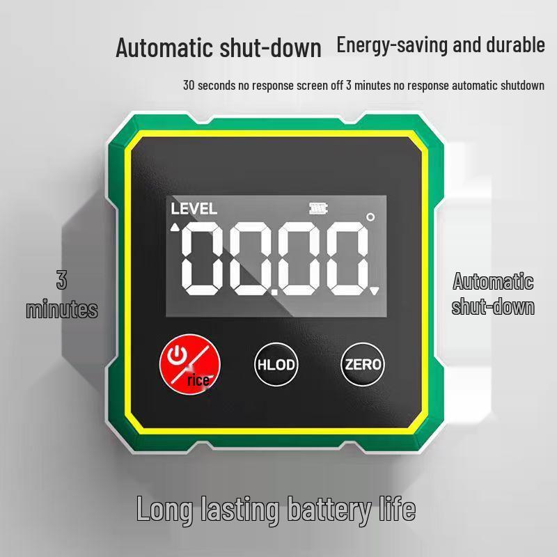 Magnetic Digital Inclinometer with 360-Degree Laser Level & Protractor