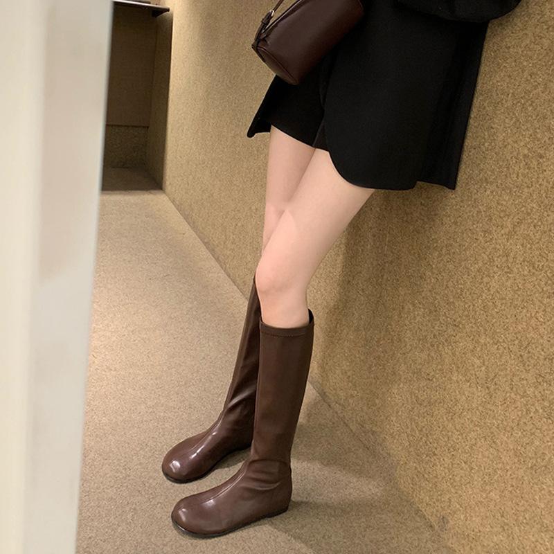 

Коровья кожа~ Виноград ма Тот же стиль имеет внутреннюю высоту 4 см, манговый носок выше колена, длинные сапоги, женские тонкие сапоги, средние рыцарские сапоги 40 коричневый