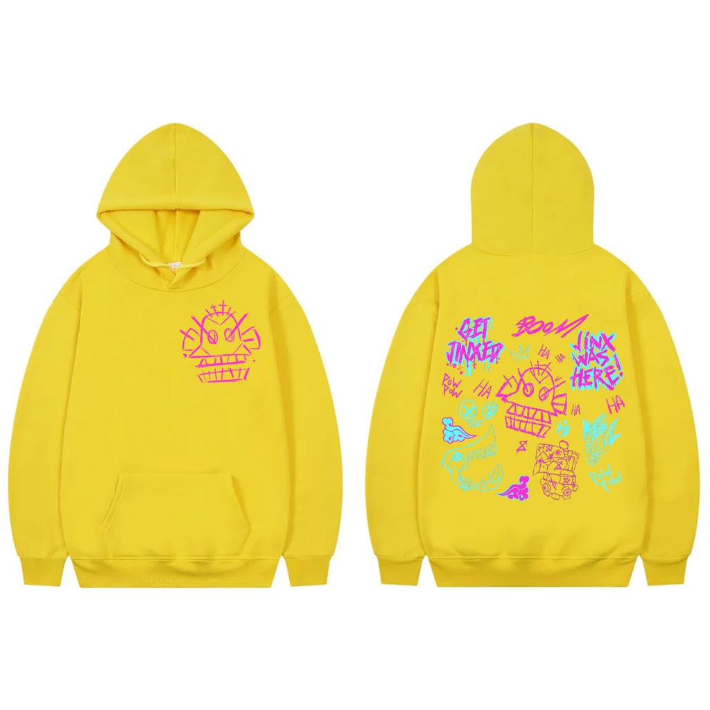 Game Anime Jinx Graffiti Print Hoodie Harajuku Oversized Clothing Pullovers Men Women Fashion Hooded Sweatshirts