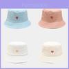 Summer Sun Protection Cotton Embroidered Bucket Hat For Women Casual Outdoor Fashion