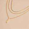 Simple Personality Multiple Layers Fold Wear Geometric Small Vertical Bar Pendant Necklace for Women Jewelry Accessories Gifts