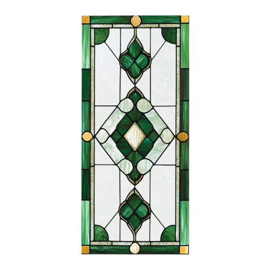 

Geometric Window Privacy Film Retro Stained Glass Pattern Static Cling Frosted Removable Waterproof Privacy Film for Bedroom Bathroom Kitchen C