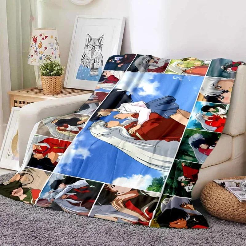 Anime Inuyasha Throw Blanket Soft Flannel Thin Blankets for Bed Sofa Cover Bedspread Picnic Cooling Gift Home Deco