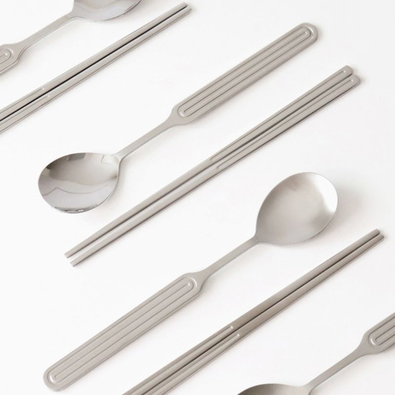 Kamomekitchen Kamomekitchen Ridge Stainless Steel Cutlery Set + Adult Cutlery Case