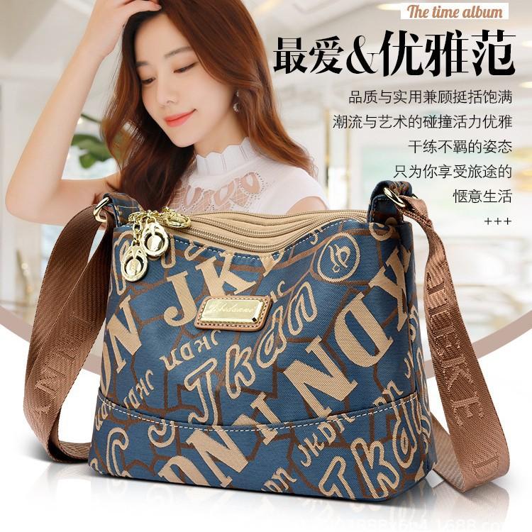 

Oxford new middle-aged women s bag Oxford cloth bag multi-layer messenger casual mother lightweight canvas bag versatile Small синий