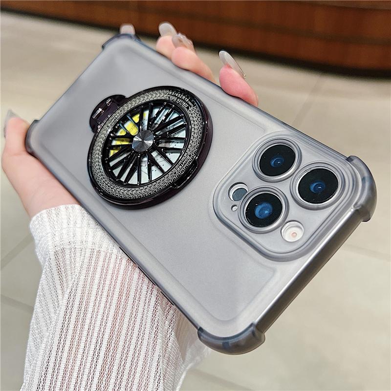 Airbag Shockproof Magnetic Gyro Bracket Holder Case For OPPO FIND X8 X8S Pro Plus X7 Ultra K13 Turbo Reno 10 Magsafe Clear Cover