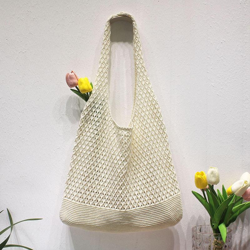 Fashionable And Casual  Bag Tote Bag Knitted Hollow Woven Shoulder Bag