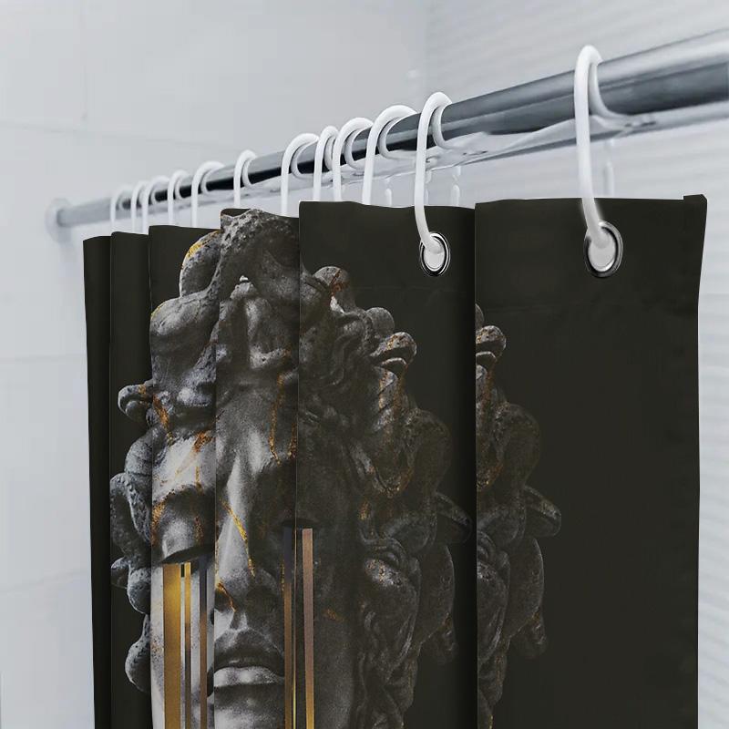 Vintage Roman Bust Shower Curtain Ancient Greek Statue Bathroom Decor Waterproof Tapestry Home Decor Artistic Wall Hanging