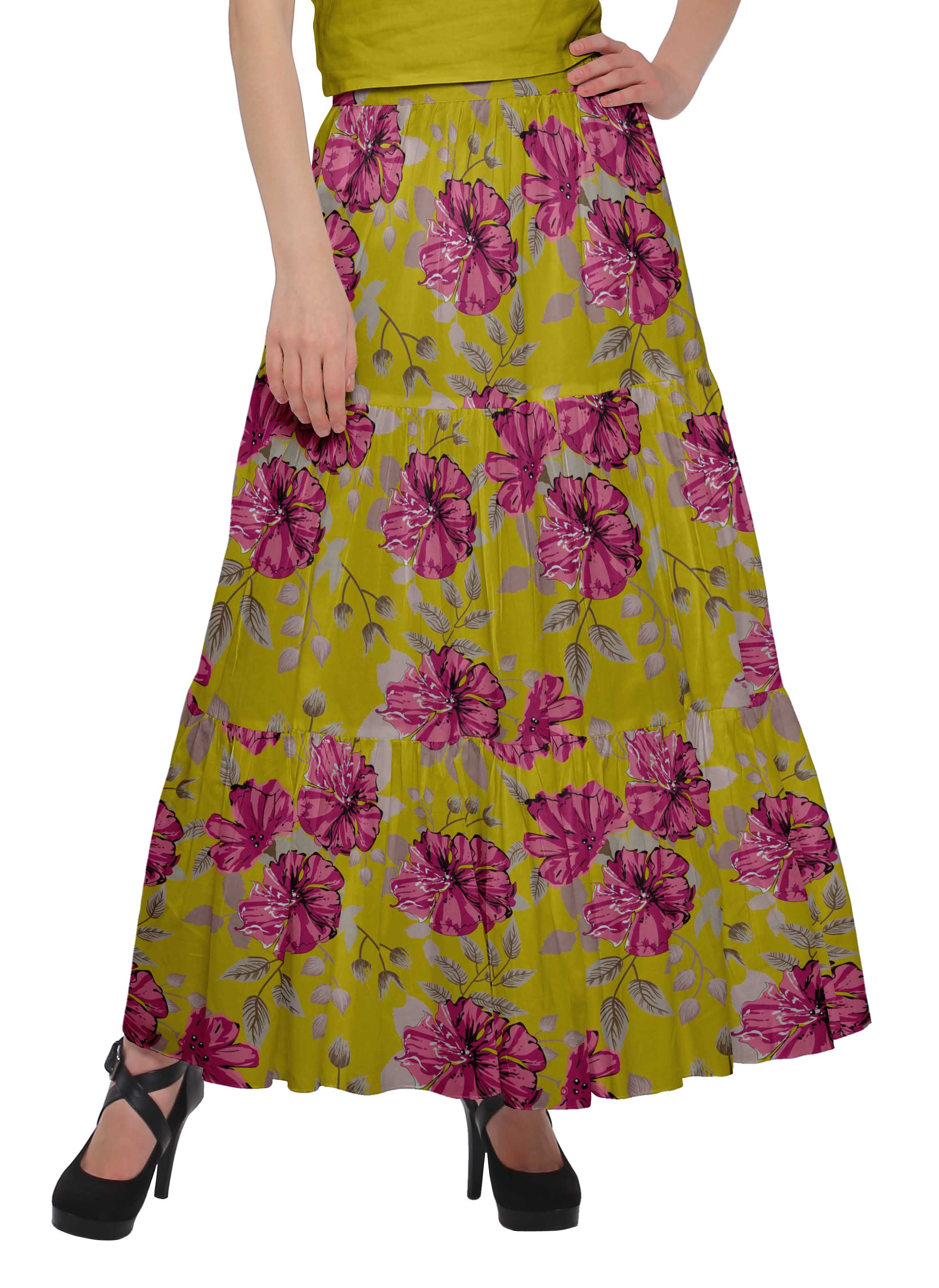 

Розкльошена спідниця Moomaya із зав язкою на талії Довга спідниця плюс розмір літнього одягу XS-M жовтий