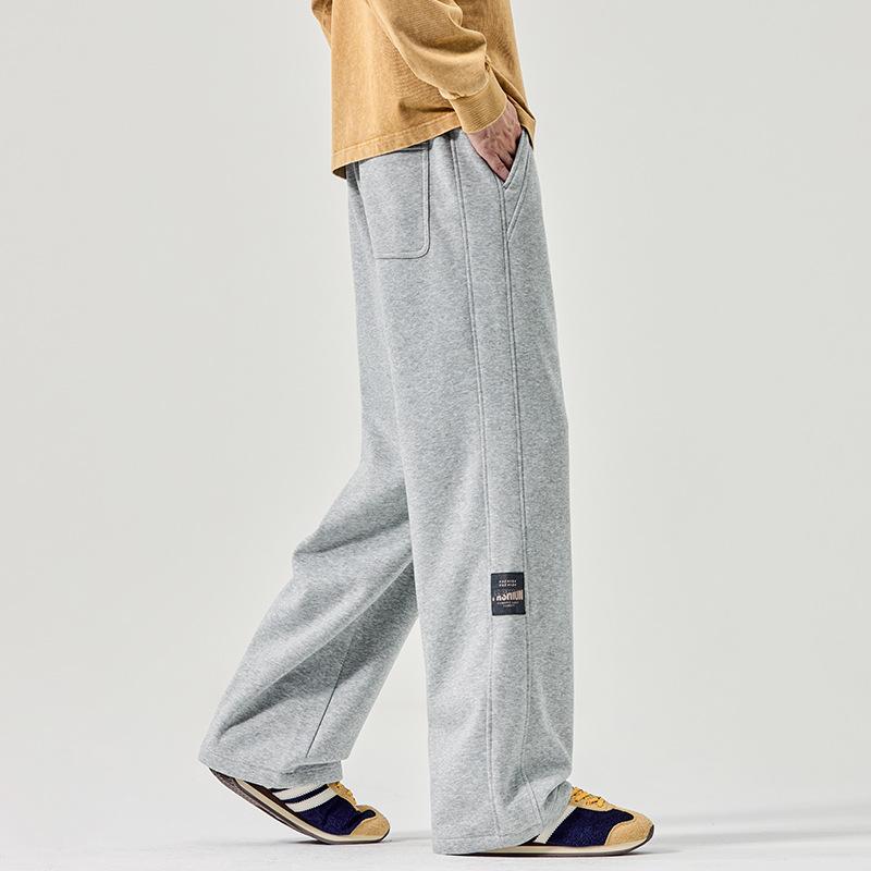 Sweatpants Men's Autumn and Winter New Trendy Versatile Loose Wide-leg Drape Straight Elastic Waist Knitted Casual Trousers