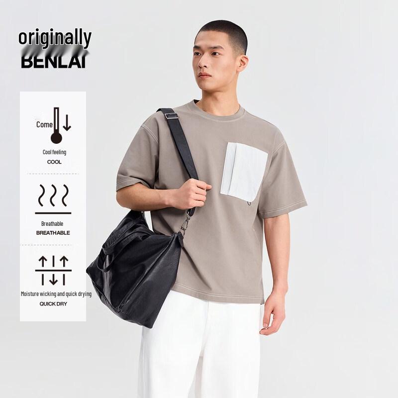 Benlai Men's Cool-Touch Quick-Dry Casual T-Shirt with Pocket