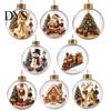 Christmas Housewarming Gifts Story Ornament, Acrylic Hanging Angel Santa Claus for Family Candy House Designs, Ball Shape Festive Decoration