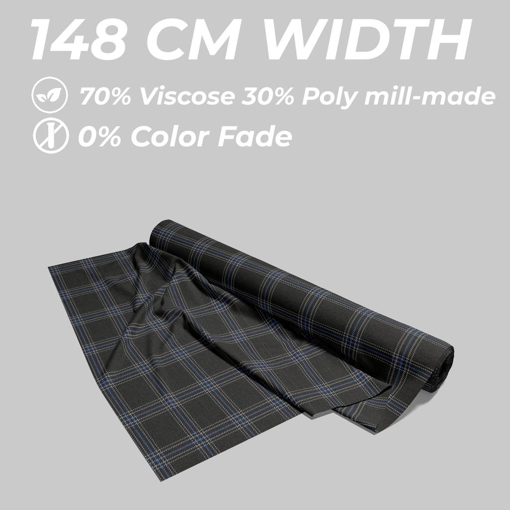 Men's Olive Checkered Suit - Premium 70% Viscose, 30% Polyester Fabric
