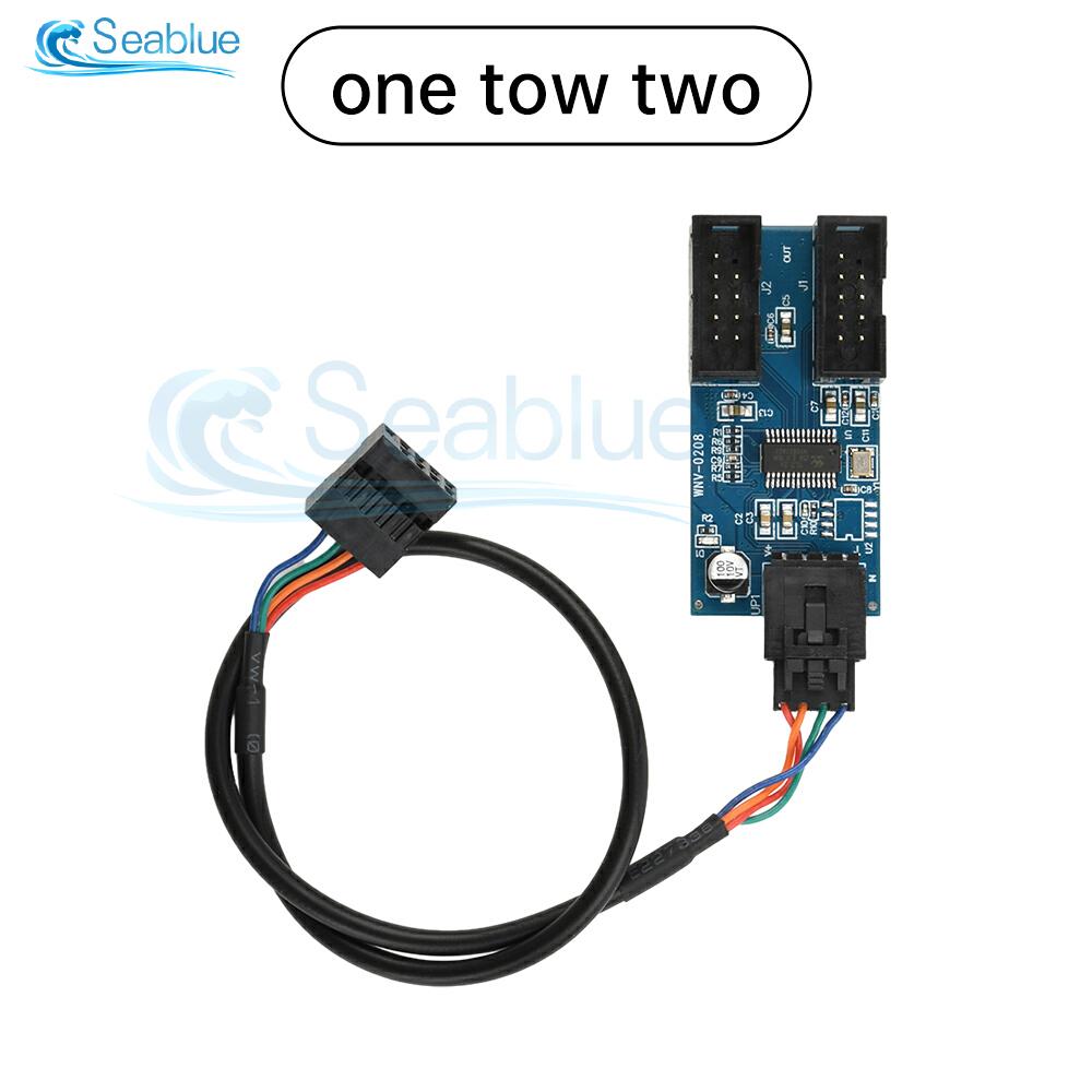 USB Hub USB Splitter USB2.0 9Pin to Dual 9Pin Hub Adapter Riser Motherboard USB 9Pin Header Connector 1 to 2/4 Extension Cable