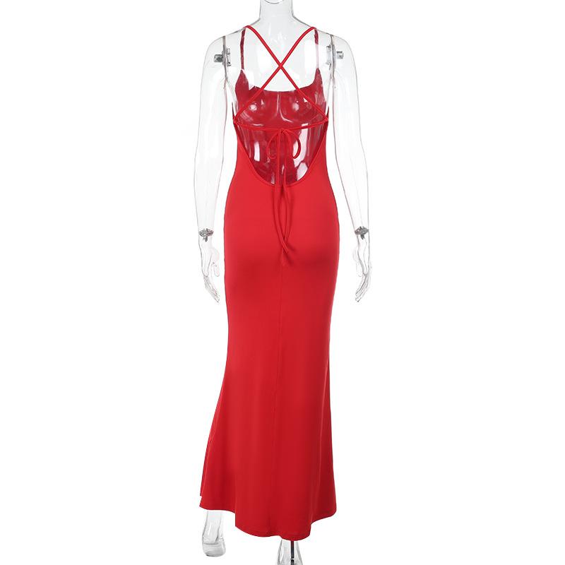 Spring Sexy Dress Women's Socialite Ethos Elegant Slim-fit Hot Drill Halter Dress