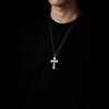 Mars Mark Wide Cracked Cross Pendant
