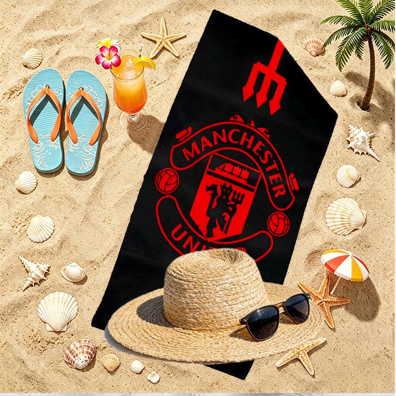 Football United F.C Print Beach Towel, Versatile Lightweight Absorbent Beach Towel for Pool Surf Yoga Bathroom, Perfect Birthday Holiday Gift