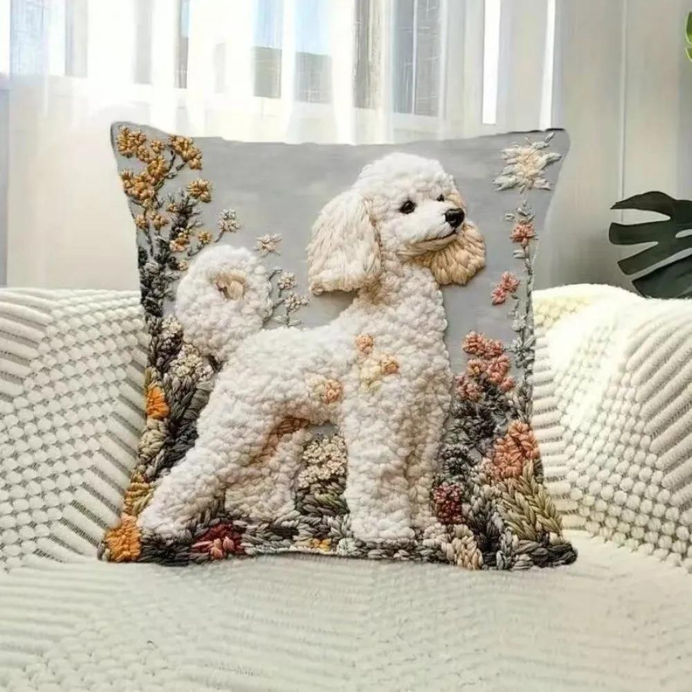 New High Quality Super Soft Pillowcase Simulated Embroidery 2D Pattern Pillow Case Cute Animals 45x45 Cushion Cover Home Decor