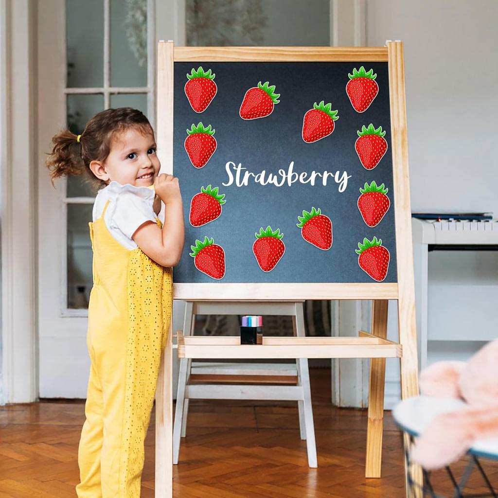 50 PCS Strawberry Cutouts for Bulletin Board Decorations, Strawberry Paper Cut-Outs for Classroom Bulletin Board Wall Decor Teacher Student Craft