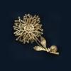 SUYU Luxury Copper Micro-Set Cubic Zirconia Dandelion Brooch Female Suit Shiny Accessories Gift