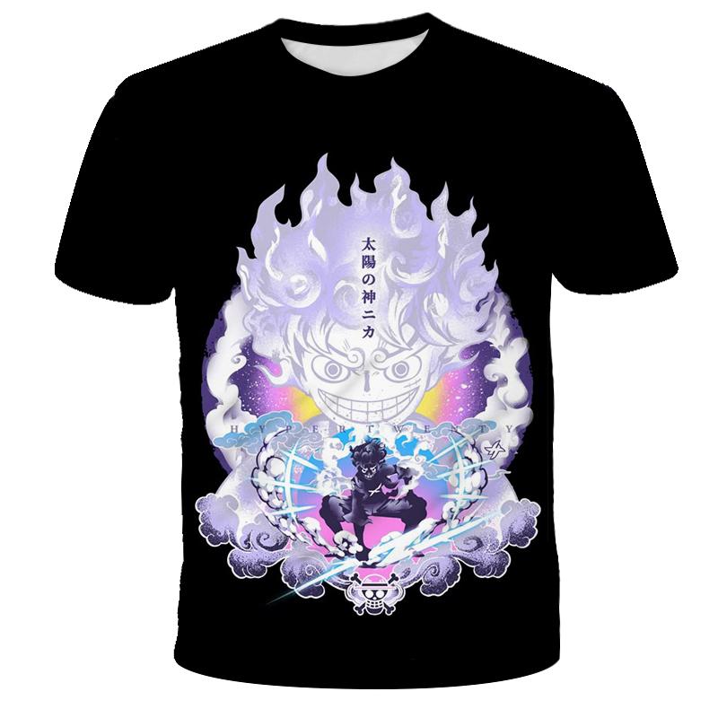 Anime One Piece Luffy Boy T-shirt CosPlay Short Sleeve Mens Cartoon Men's Top Loose Breathable Men's Casual Clothing