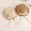 Lace Bow Kids Sun Hat Summer Wide-brim Straw Hats for Girls Outdoor Sunshade Beach Panama Cap
