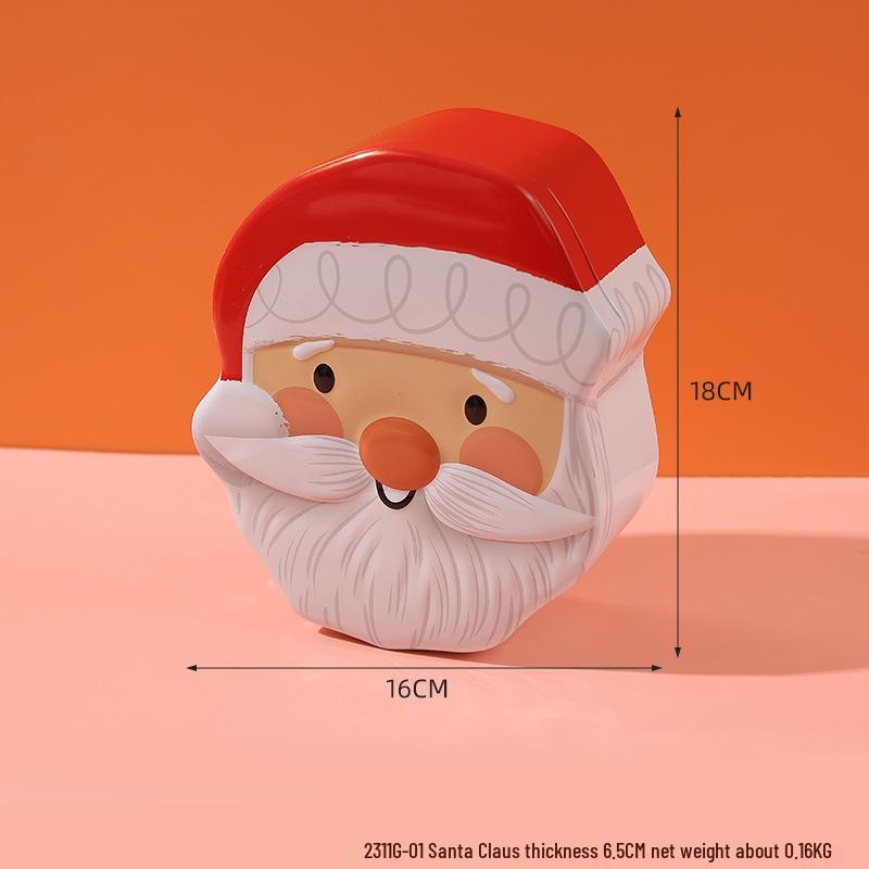 Christmas Gingerbread Man & Santa Claus Tin Cookie and Candy Storage Box