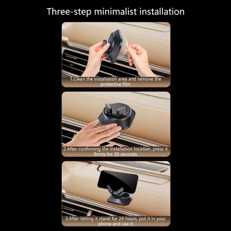 Foldable Car Phone Stand with 360 Degree Rotating for Optimal Viewing Angle and Universal Compatibility for All Smartphones