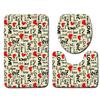 3D Heart-Shaped Bathroom Toilet Three-Piece Floor Mat Doormat Bathroom Carpet