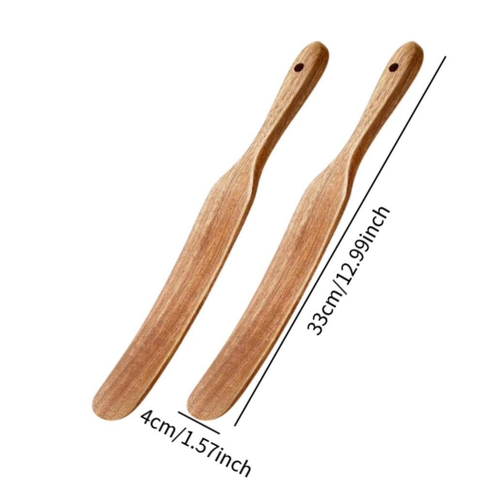 Bread Spatula Wood Reaching Bottom Kitchen Skinny Spurtle for Yeast Fermentation Agents Frying Serving Flipping Stirring