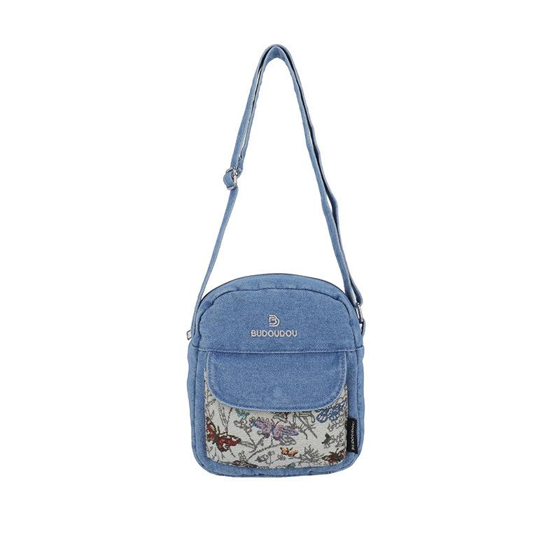 

Джинсовая женская сумка для выхода, сумка кроссбоди, многослойная, для поездок на работу, на плечо