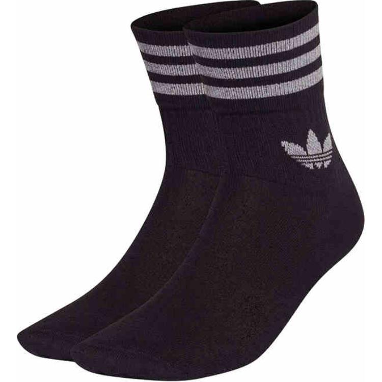Adidas Originals Trefoil Collection Crew Socks Unisex 2 Pack Black GU2569 S