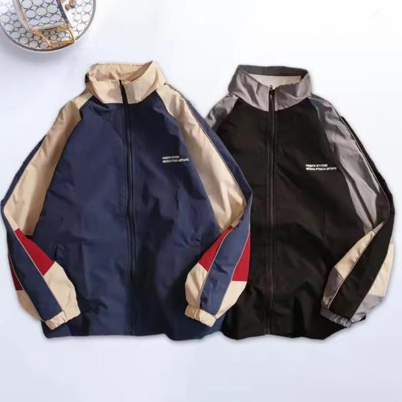 Giacca Uomo High Street Stampa Patchwork Giubbotti Antivento Donna Primavera Estate Sottile Moda Giubbotti College