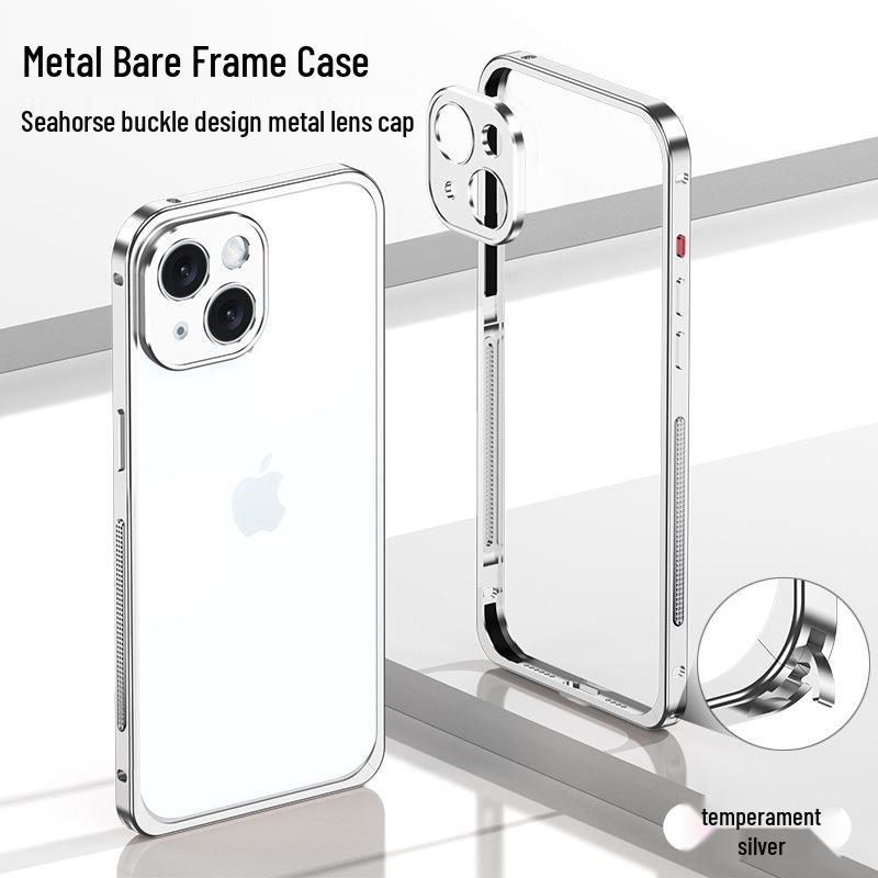 iPhone 14 Plus Cross-Border Cooling Metal Frame Seahorse Buckle Drop-Proof Case iPhone 14 Plus