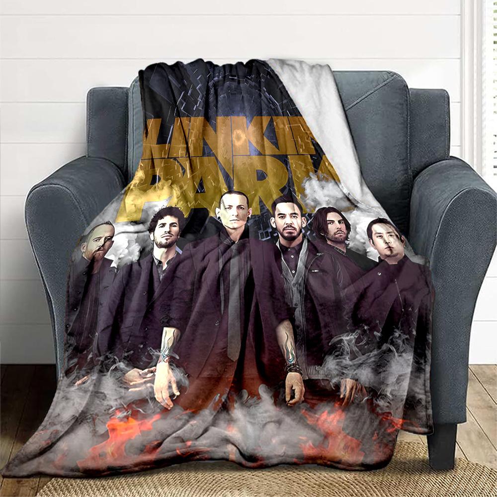 1pc Linkin Park Merchandise Blanket Lightweight Flannel Blanket Throw Blanket For Sofa, Bed, Travel, Camping, Livingroom, Office, Couch