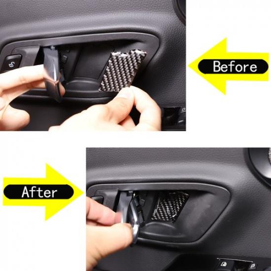 2PCS Real Carbon Fiber Car Door Handle Cover Trim For -24 Toyota Supra A90