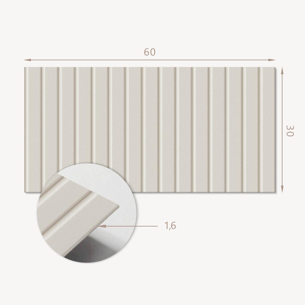 Decorative Vinyl Tiles With Graphics for Kitchen or Bathroom Vertical Stripes Texture 6X60X30 Cm