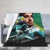 Fernando Alonso Koc Racingowy Flanelowy Zimowy Wielofunkcyjny Miękki Koc na Sofę Kanapę Pikowany Koc