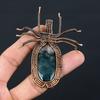 Natural Moss Agate Gemstone Handmade Copper Wire Wrap Spider Pendant 2.56" m0B23
