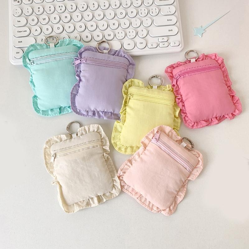 Cute Cloth Pillow Photo Holder Keychain For 3 Inch Photocard Cards Portable Wall Decoration Travel Accessory