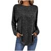 Women's Casual Knit Pullover Sweater Long Sleeve Loose Fit Round Neck Ribbed Texture Oversized Top for Everyday Wear