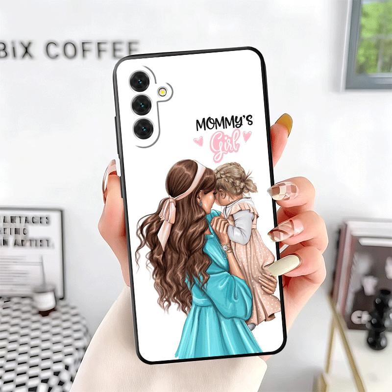 Mom Baby Girls Theme Soft Phone Case for Samsung A17 A37 A57 A16 A26 A36 A56 A15 A25 A35 A55 A14 A24 A34 A54 A13 A23 A33 A53 A52