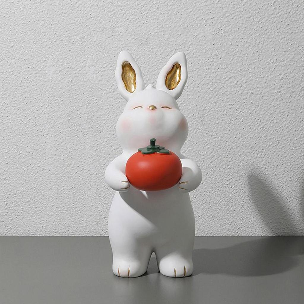 Rabbit Figurine Collectible Home Decoration Animal Figure Cartoon Rabbit Statue For Bedroom Hallway Desk Shelf Table Bookshelf
